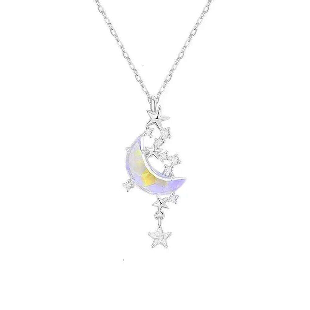 SUMENG 2024 New Korea Moon Star Chokers Necklace Colorful Glazed Stone Pendant Necklaces for Women Fashion Jewelry Gifts H260312
