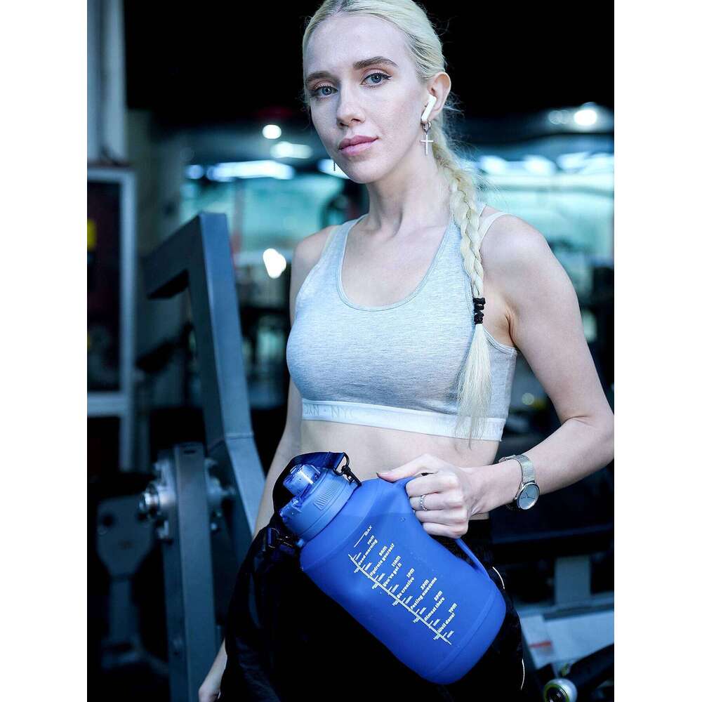 Collapsible 64oz/2L with Handle & Straw Large Capacity Silicone Foldable Bottle Sports Water Cup Outdoors Z260313