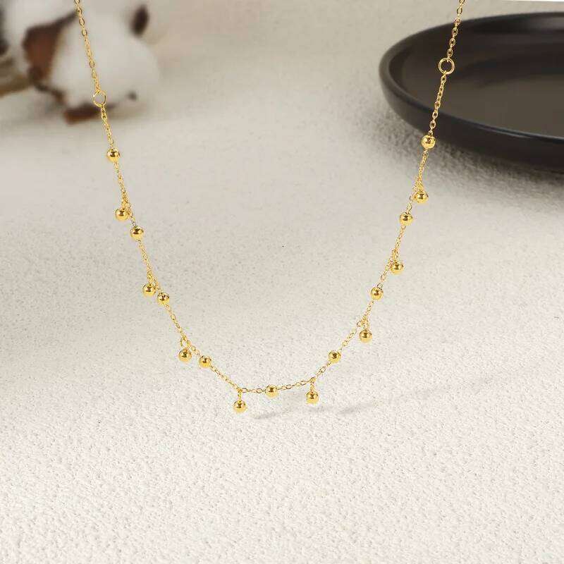 Minimalist Bean Tassel Necklace Waterproof Gold Plated Stainless Steel Choker High Quality Fashion Jewelry Gifts For Ladies H260312