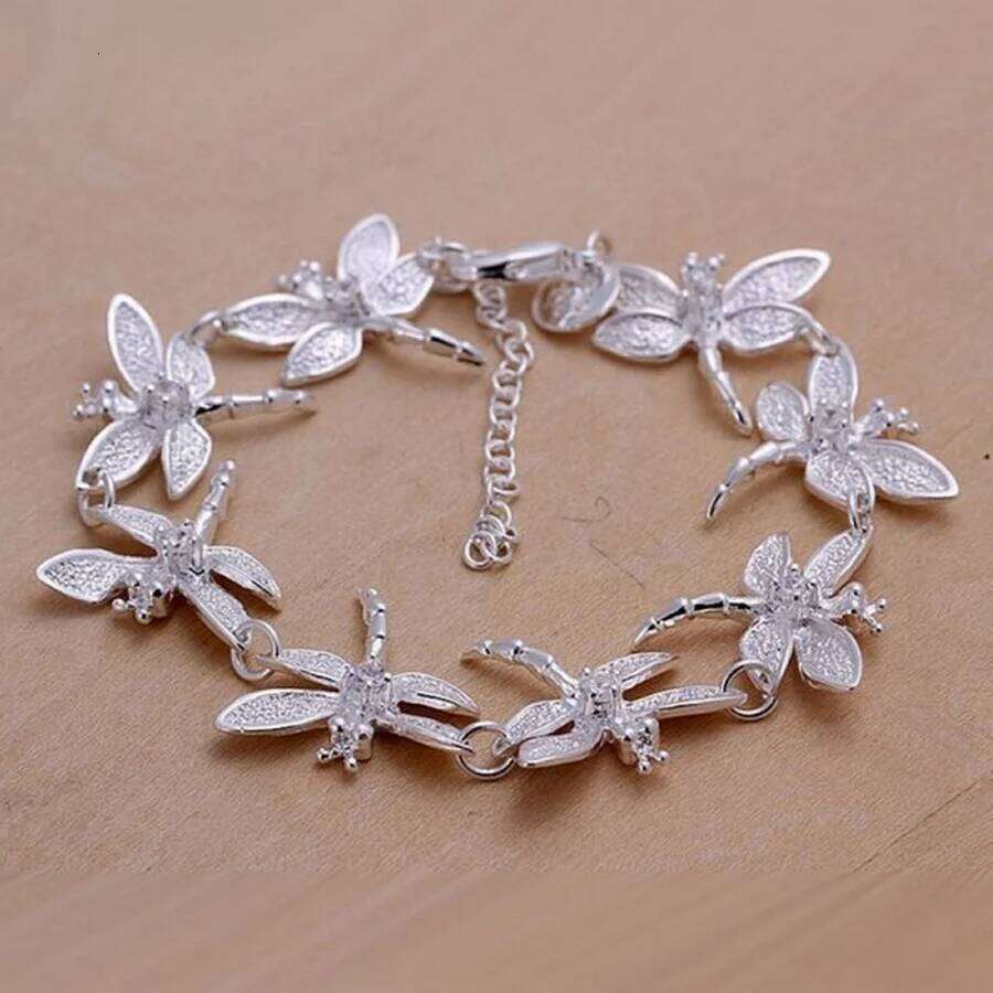 high quality new fashion Silver color Jewelry Creative inlaid stone dragonfly Bracelets Chain lady women free shipping H121 Z260313