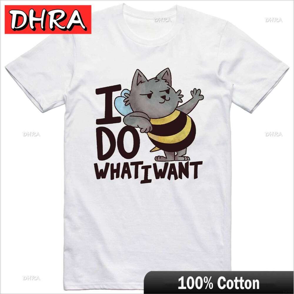 T Shirt Print Regular Fit 100% Cotton Tee Cat Bee Do What I Want Graphic Clothing Bold Colorful Cool Tshirts T-Shirts Boys Q260312