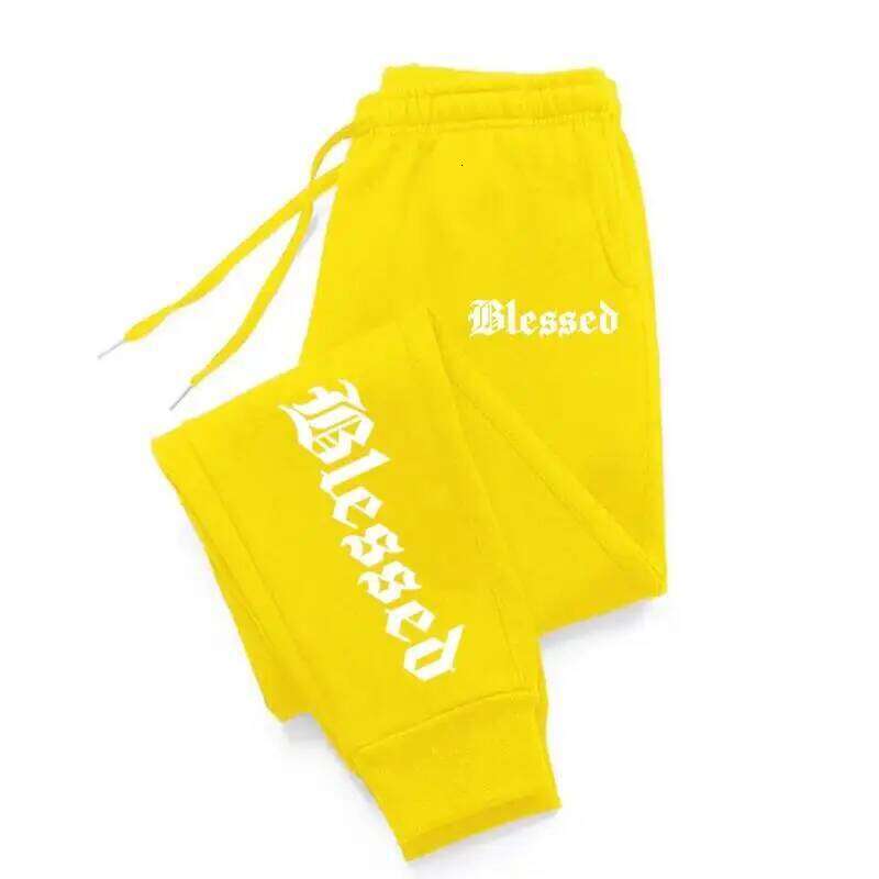Letter of Blessing printed and women's Y2K pants Jogging activewear leggings Sportswear men's drawstring sweatpants Z260315