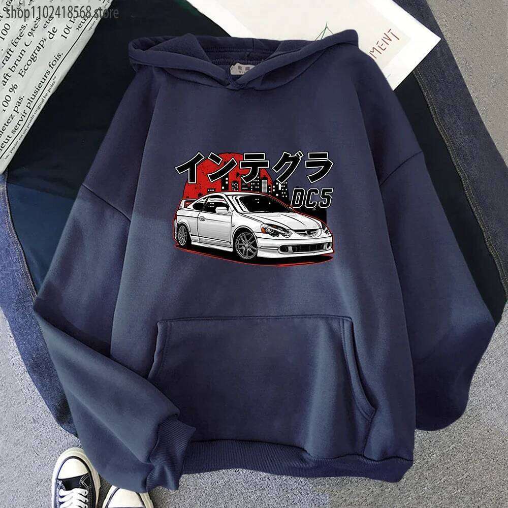 JDM Integra DC5 Type R Hoodie Fashion Men Initial D Graphic Sweatshirts Unisex Pullovers Oversized Japanese Streetwear Women Z260314