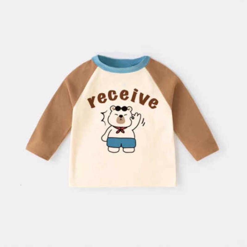 T-shirts Children's long-sleeve t-shirt, pure cotton boys' top single-piece baby boy clothing Class A clothing cartoon trendy boys' spr