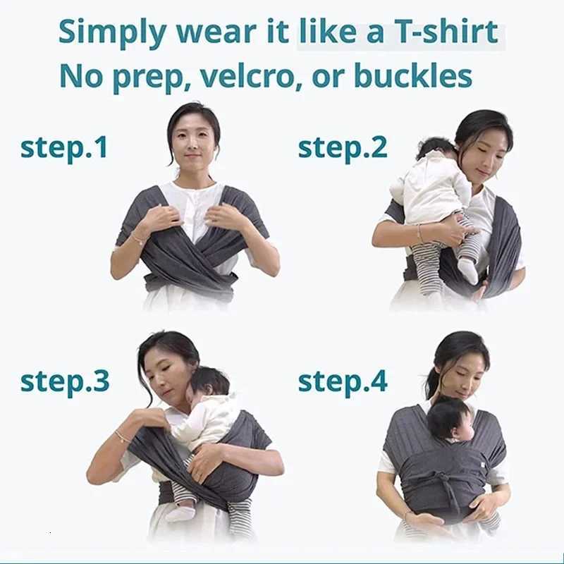 Soft Baby Sling Wrap Carrier Ergonomic Front Carry for newborns Breathable Support for Hands-Free Parenting Easy to Use X260313