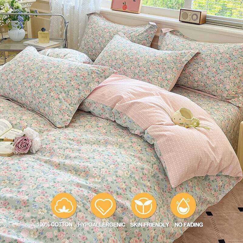 100% Cotton 3pcs - Wrinkle Resistant & Breathable | 1 Duvet Cover 2 Pillowcases, Comfort Bedding Set H260312 - view 3