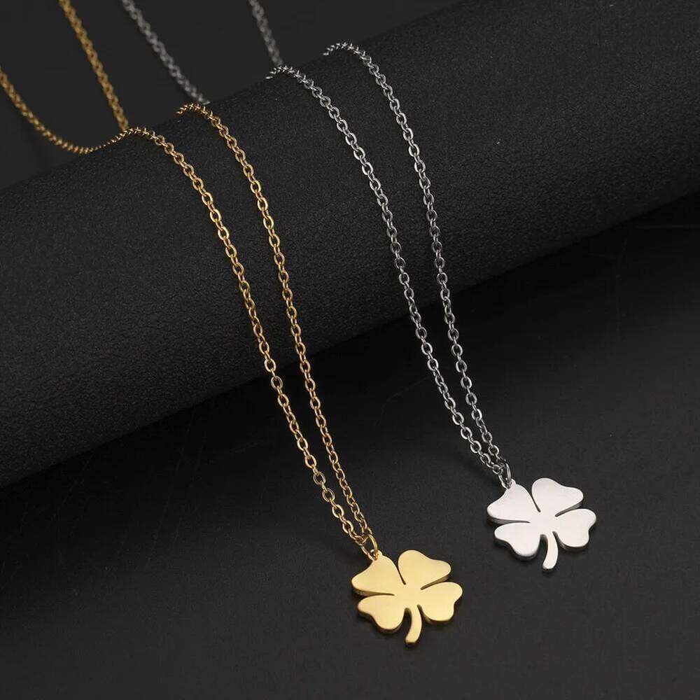 HIPEE Lucky Necklace For Women Man Stainless Steel r's Cr Pendant Necklaces Engagement Jewelry Gift H260312