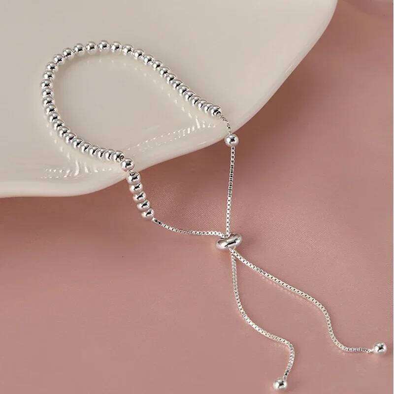925 Sterling Silver Beautiful Bracelets For Women Korean Fashion Adjustable Bead Bracelet Luxury Original Jewelry Z260313