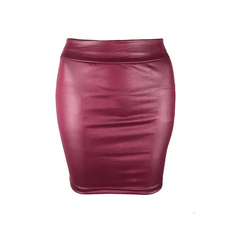 Black Slim Imitation Leather Pencil Mini Skirt High Waist Sexy Fashion Korean Short Skirts Women Wholesale Summer Sweet Z260314