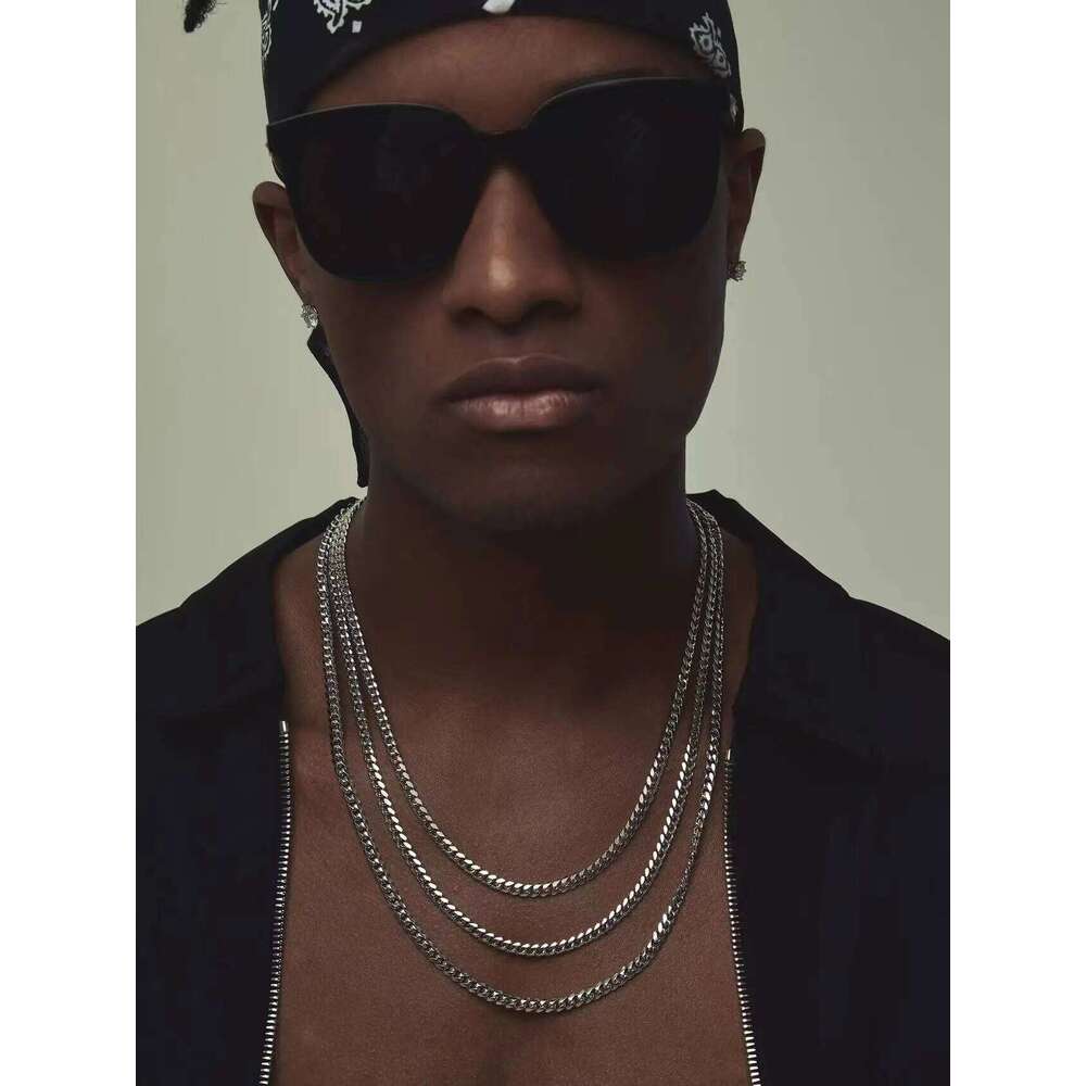 Hip Hop Cuban Chain for Men Women Punk 3 To 7 MM Stainless Steel Choker Necklace Vintage Jewelry Accessories H260312