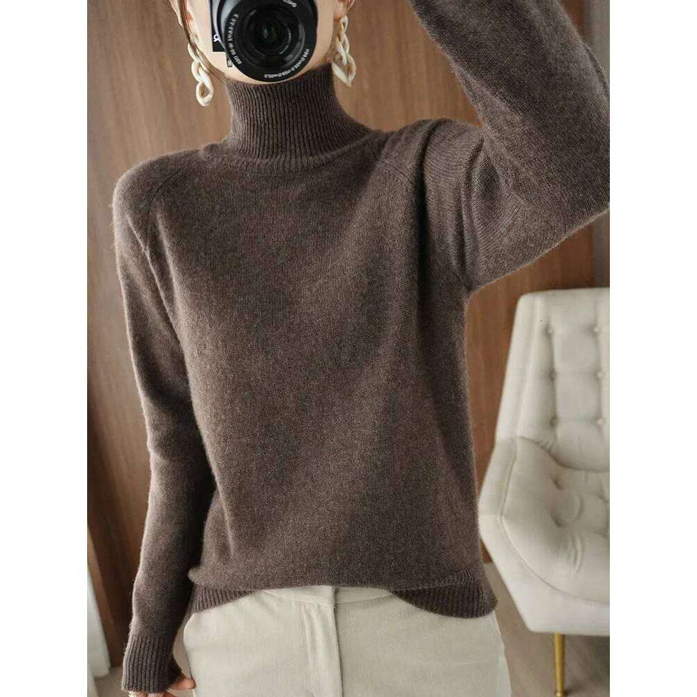 Fashion Basic Autumn Winter Merino Wool Sweater Mock Neck Cashmere Pullover Solid Color Soft Long Sleeve Clothing Tops Z260313