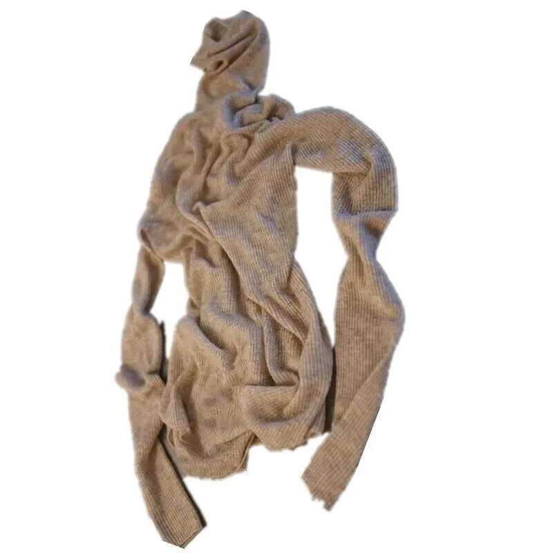 Worsted Micro Transparent Cashmere Women's Turtleneck Slim Wool Base Sweater Knitting 2025 Fall/Winter New Model Z260313