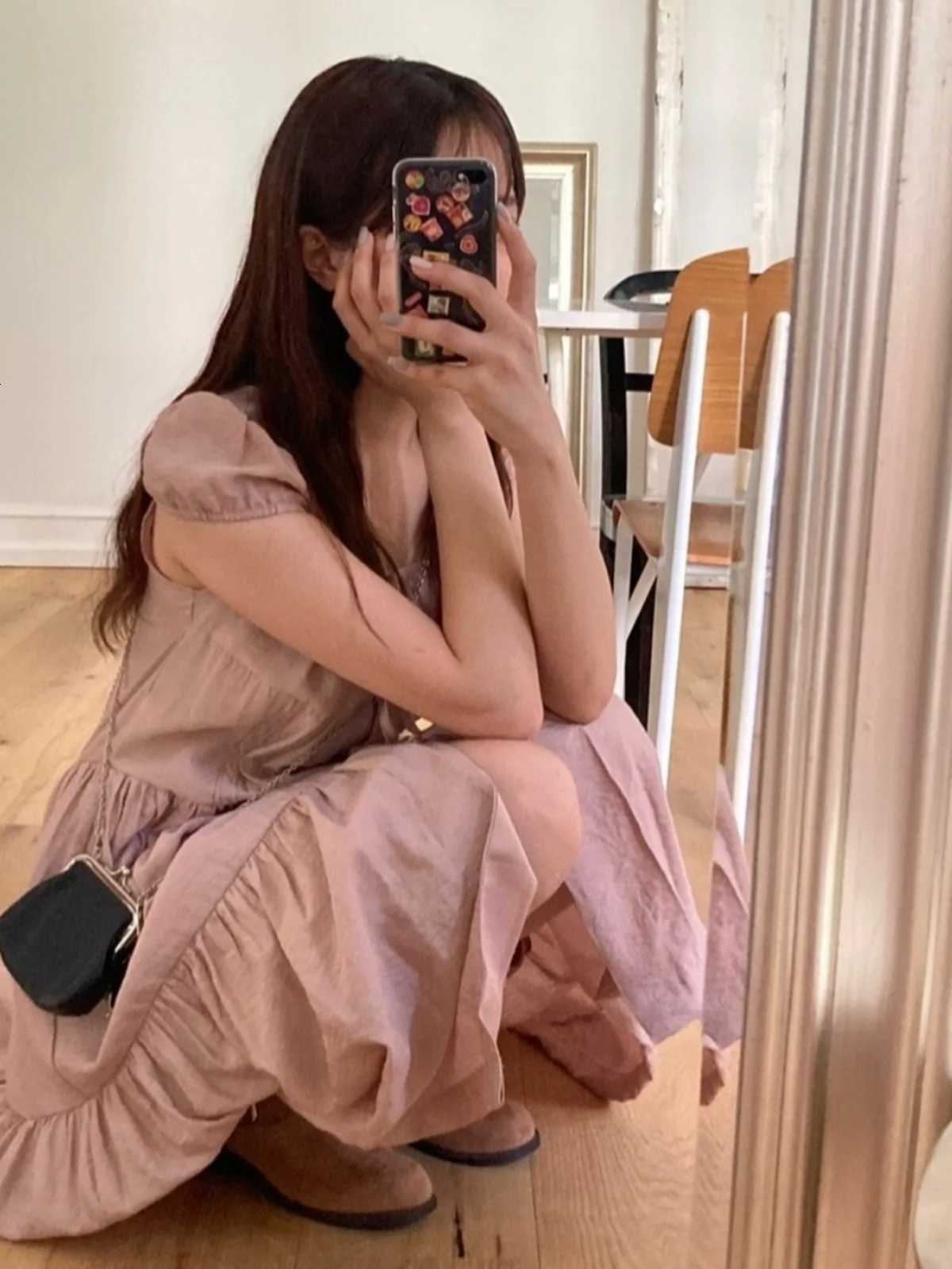 Spring 2025 Chic A-Line Dr Korean Sle Long Svel Womens Faionable Gown Ele Personali Commute Suitable DrT260314