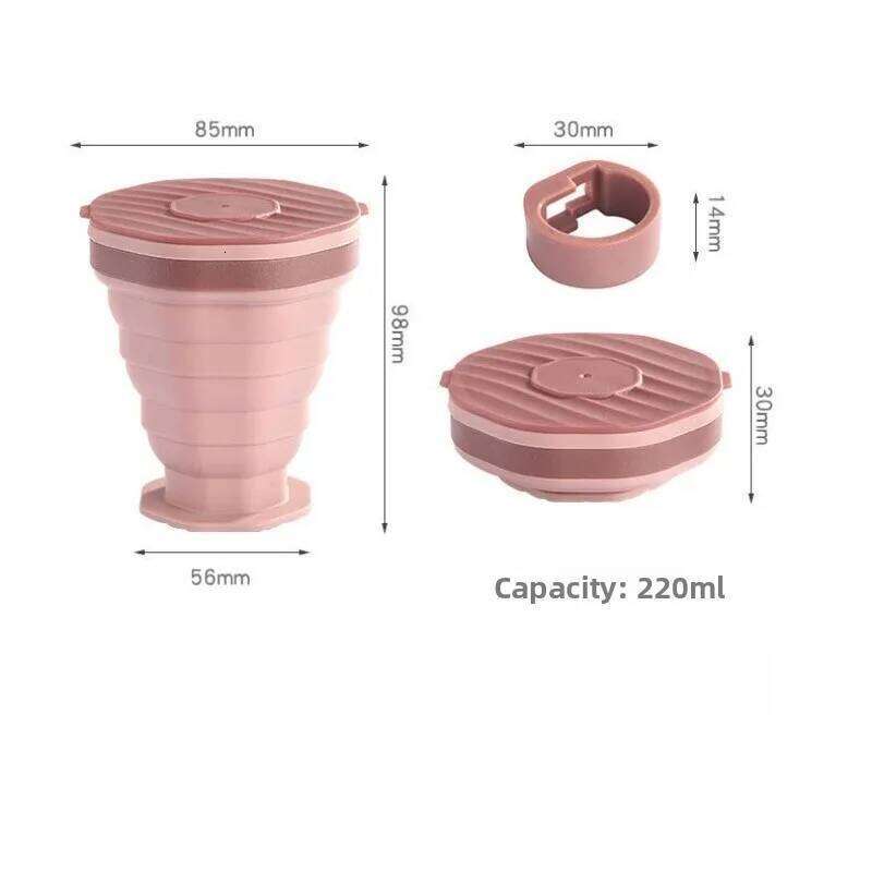 1pcs Portable Silicone Collapsible Coffee Cup Travel Foldable Water Mug with Lid for Outdoor Camping Hiking Z260314