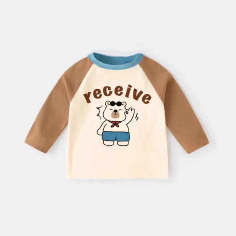 T-shirts Children's long-sleeve t-shirt, pure cotton boys' top single-piece baby boy clothing Class A clothing cartoon trendy boys' spr