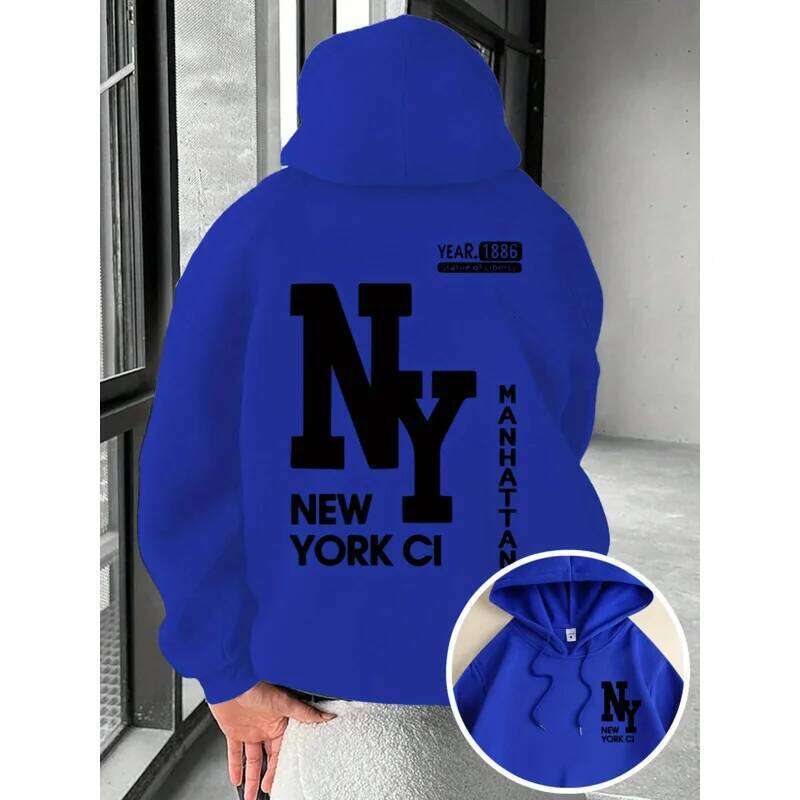 Autumn/Winter New Street Trend Letter Print Men Women Hooded Sweatshirt Autumn Winter Daily Outdoor Casual Loose Warm Sportswear Z260314