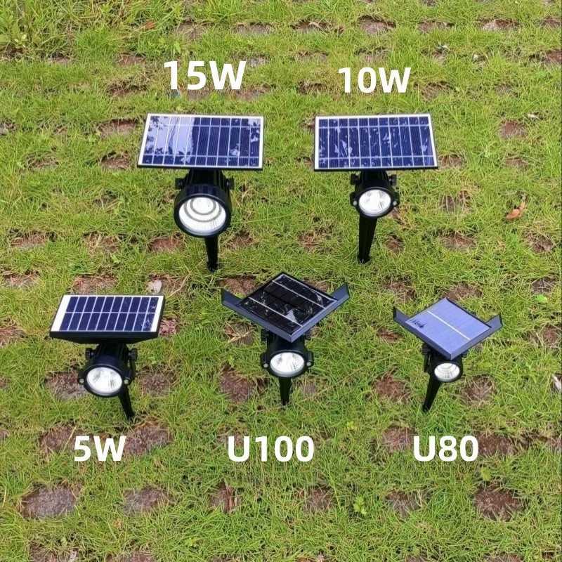 LED Solar Light Outdoor IP65 Waterproof Solar Lawn Lamp Adjustable Wall Garden Yard Tree Pathway Driveway Landscape Spotlight H260313