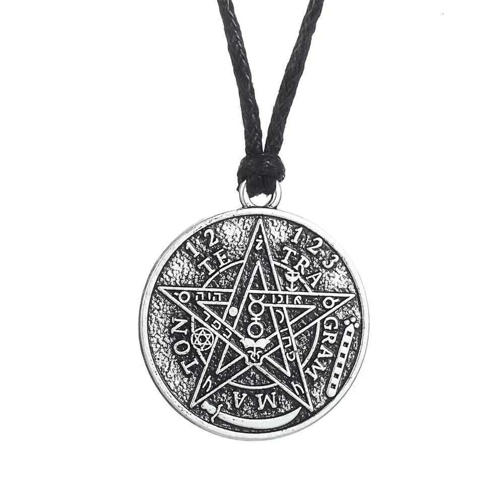 Skyrim Tetragrammaton Pentagram Wicca Pendant Necklace Men's Fashion Retro Talisman Birthday Jewelry Gift H260312