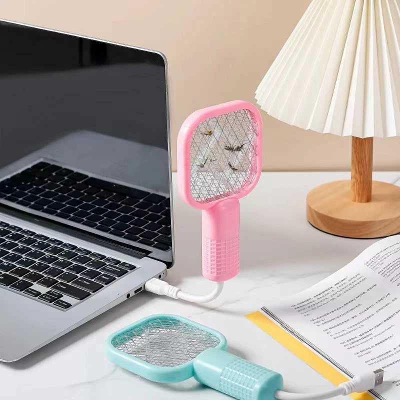 Electric Mosquito Swatter UV Light Bug Zapper Rechargeable Fly Killer Insect Racket Portable Outdoor Pest Control for Camping H260313