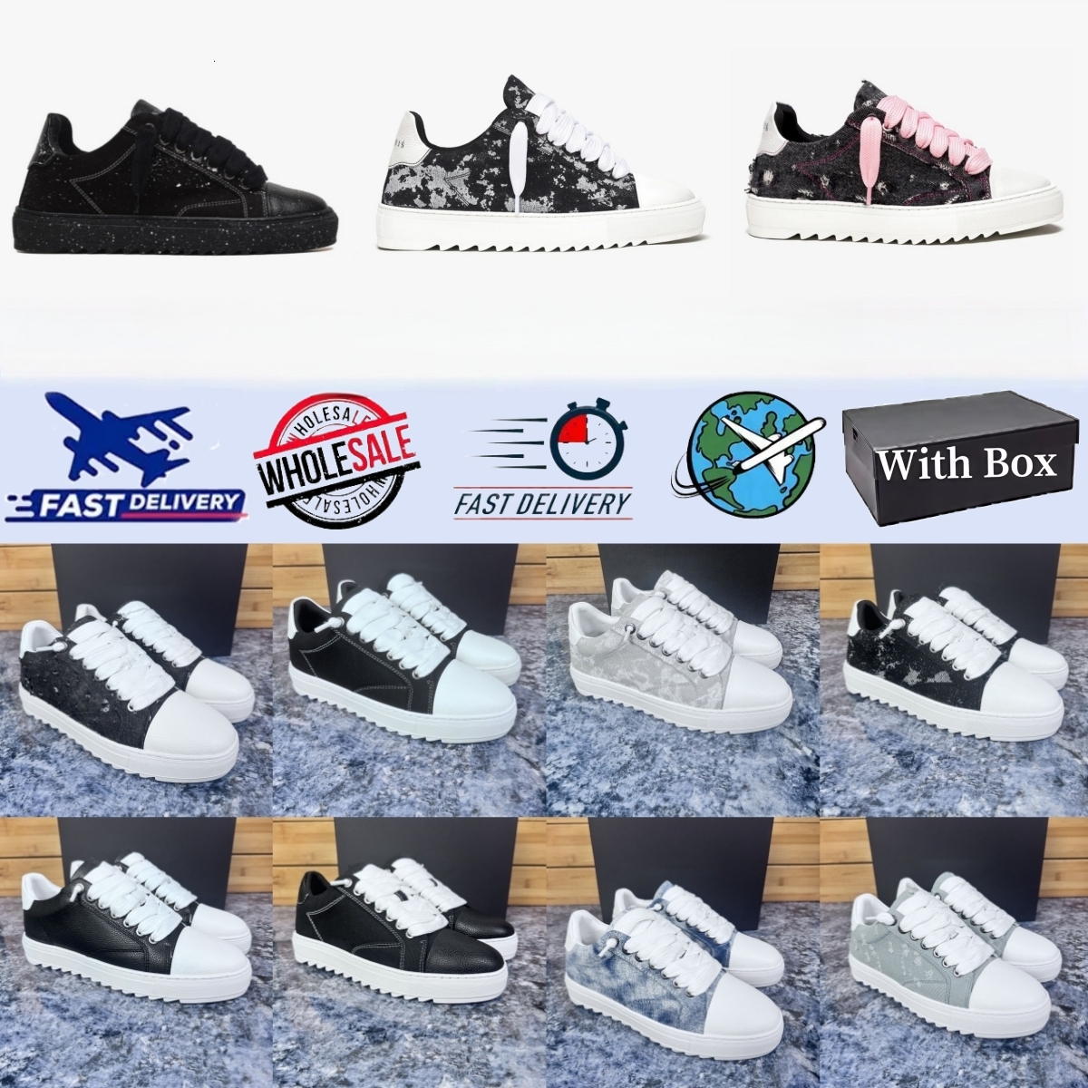 with box designer sneakers numeris atelier women mens trainers chaussures shoes womens men leather platform flat skatebording casual luxurys 35-47