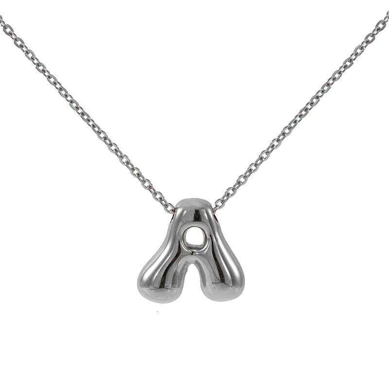 Women's Stainless Necklace Titanium Steel Color 26 ABC Letter Pendant Jewelry That Doesn't Fade Easily H260312