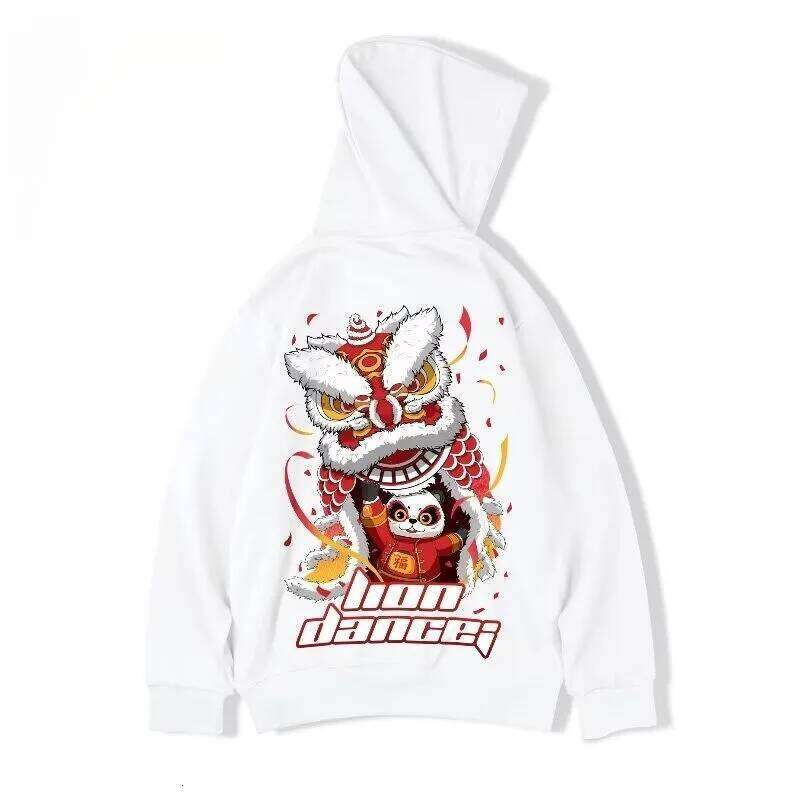 M-8XL American Fashion Hoodie China-Chic Element Giant Panda Print Loose Warm Hooded Sweatshirt Z260314