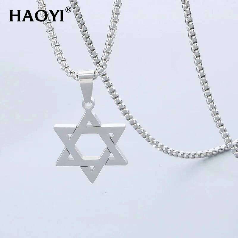 Classic Simple Jewish Charm Star of David Pendant Necklace for Men and Women Fashion Casual Accessories H260312