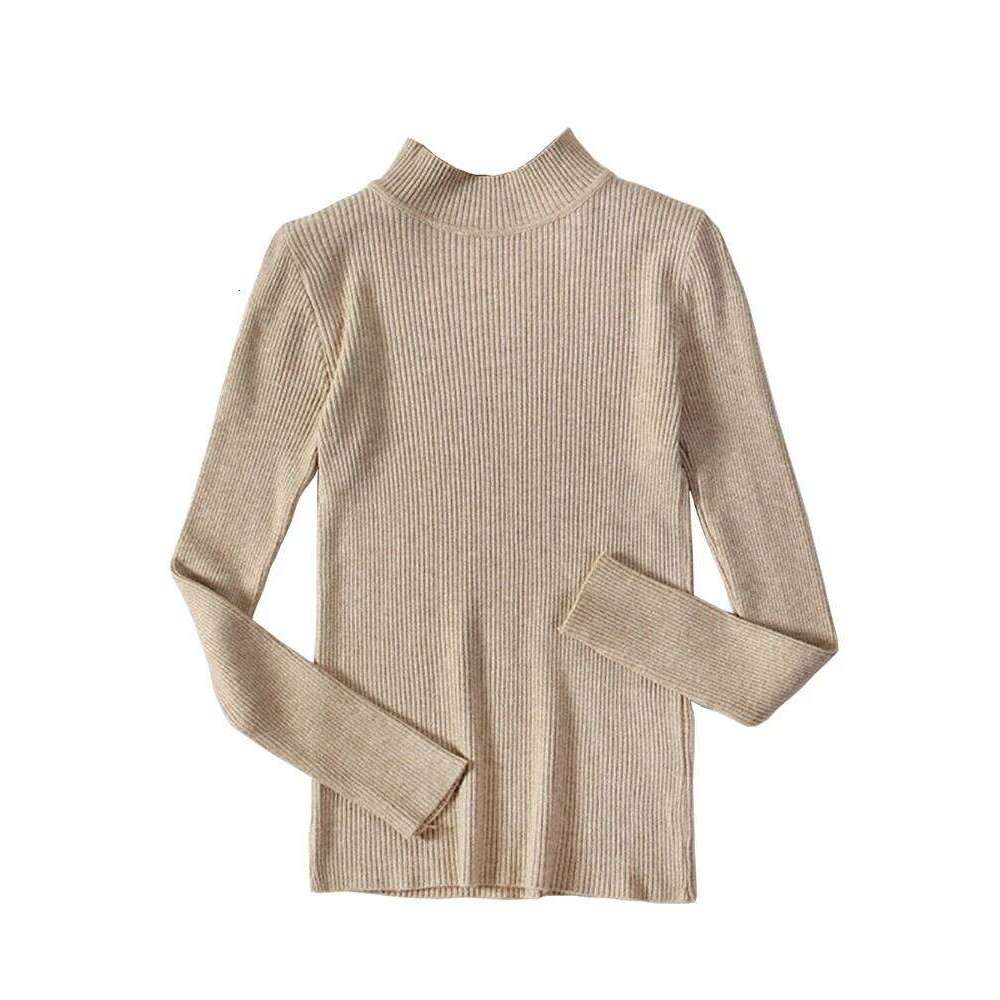 Knitted High Neck Autumn Women Long Sleeve Slim Basic Casual Ribbed Pullover Winter Sweater Female Clothes Z260313