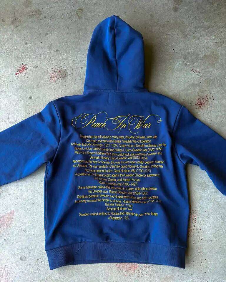 American Harajuku Trend Fashion Text Print Klein Blue Hoodie Women's Summer Loose Casual Street Hip Hop Rap Sweatshirt Z260314