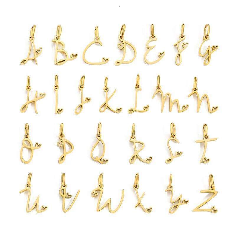 Fashion Stainless Steel A-Z Initial Letter Necklace For Women Elegant Gold Color 26 Alphabet Pendant Jewelry Girls Birthday Gift H260312