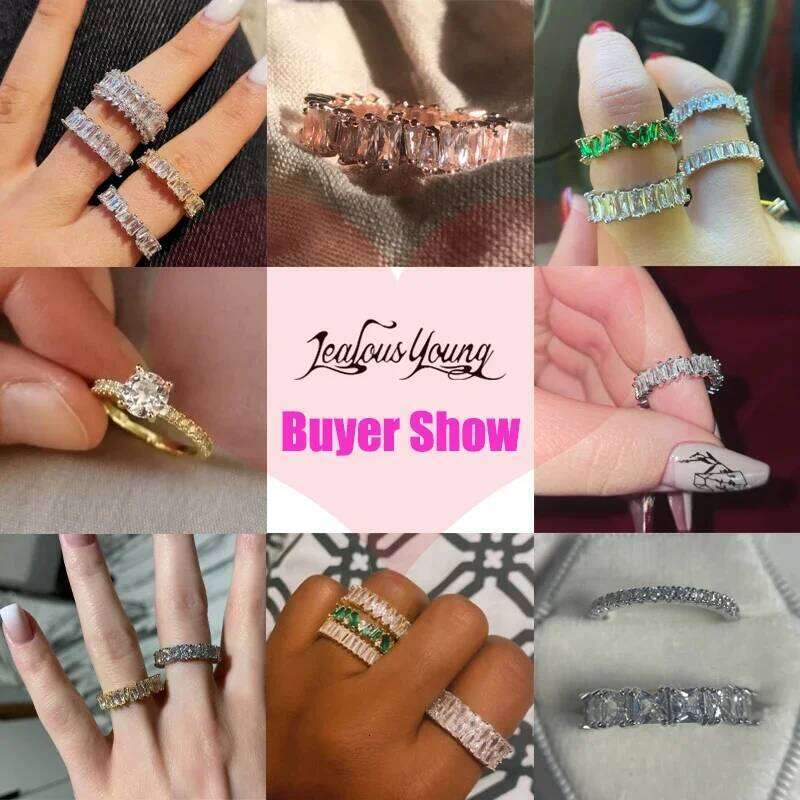 Fashion Luxury Cubic Zirconia Engagement Rings for Women Marquise Crystal Wedding Ring Party Jewelry Gift H260312