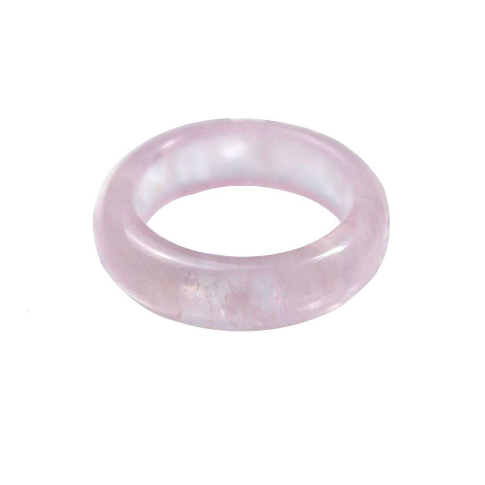 Natural Stone Gemstone Circle Ring Healing Pink Quartz Rock Crystal Rings for Making DIY Pendant Necklace Jewelry Man Women H260312