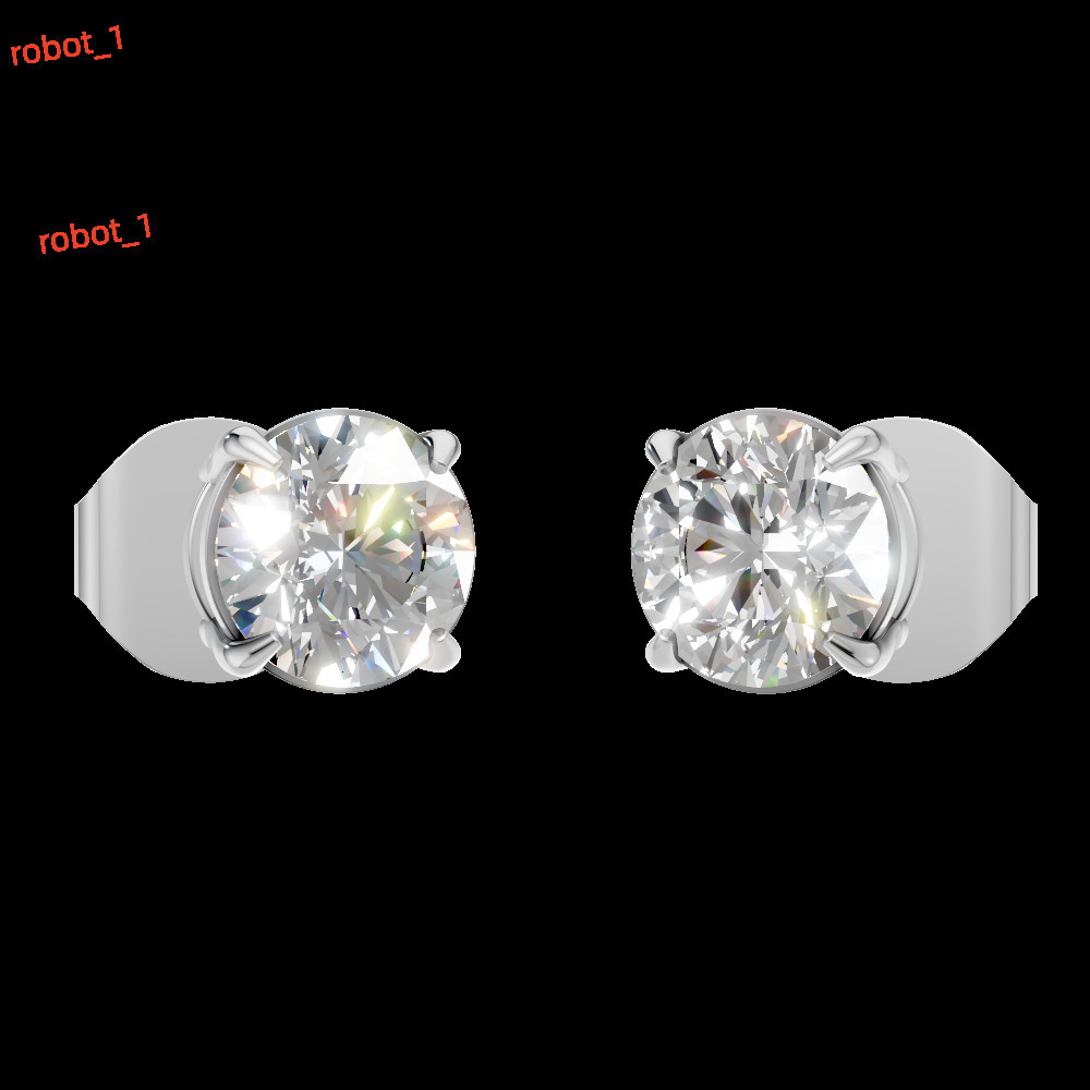 Moissanite Diamond Solitaire Stud Earrings 14kt 18k Gold Plated for Womens Party Wedding IGI Certified Jewelry