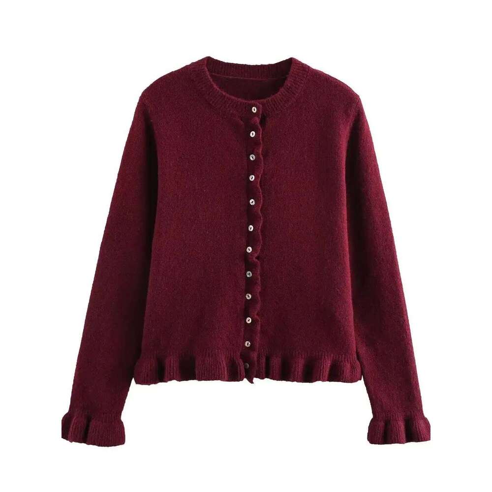 2025 Women's European & American French Design Navy Blue Sweaters Lady Elegant Layered Decoration Versatile Knitted Cardigans Z260313