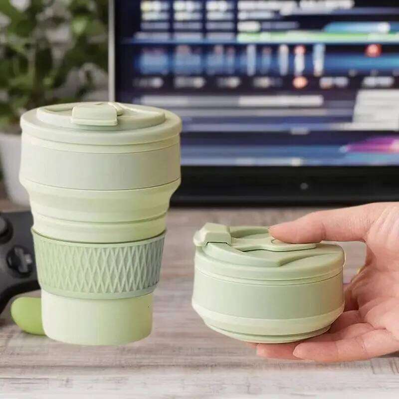 1Pcs 350ml Coffee Mugs Collapsible Silicone Cup Folding Water Cups BPA FREE Travel Insulated Bottle Outdoor Tableware Z260313