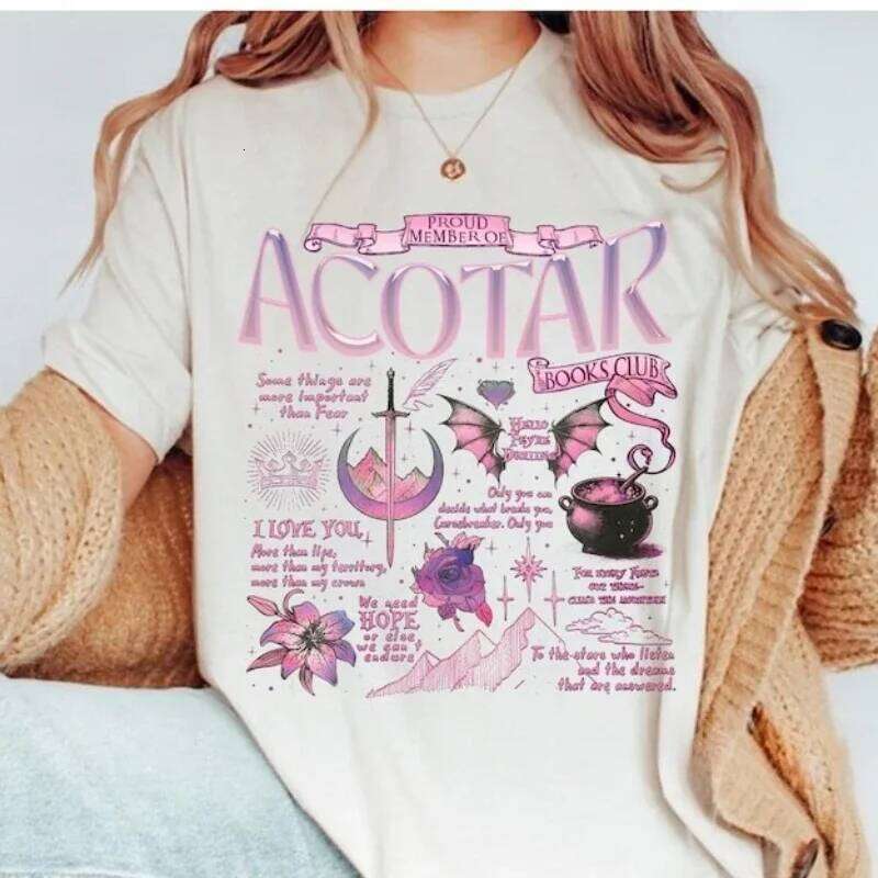 ACOTAR Book Club Shirt Proud Member of The Acotar Shirts Night Court Gift Velaris Valkyrie Tees Women Kawaii Clothes Top Z260314