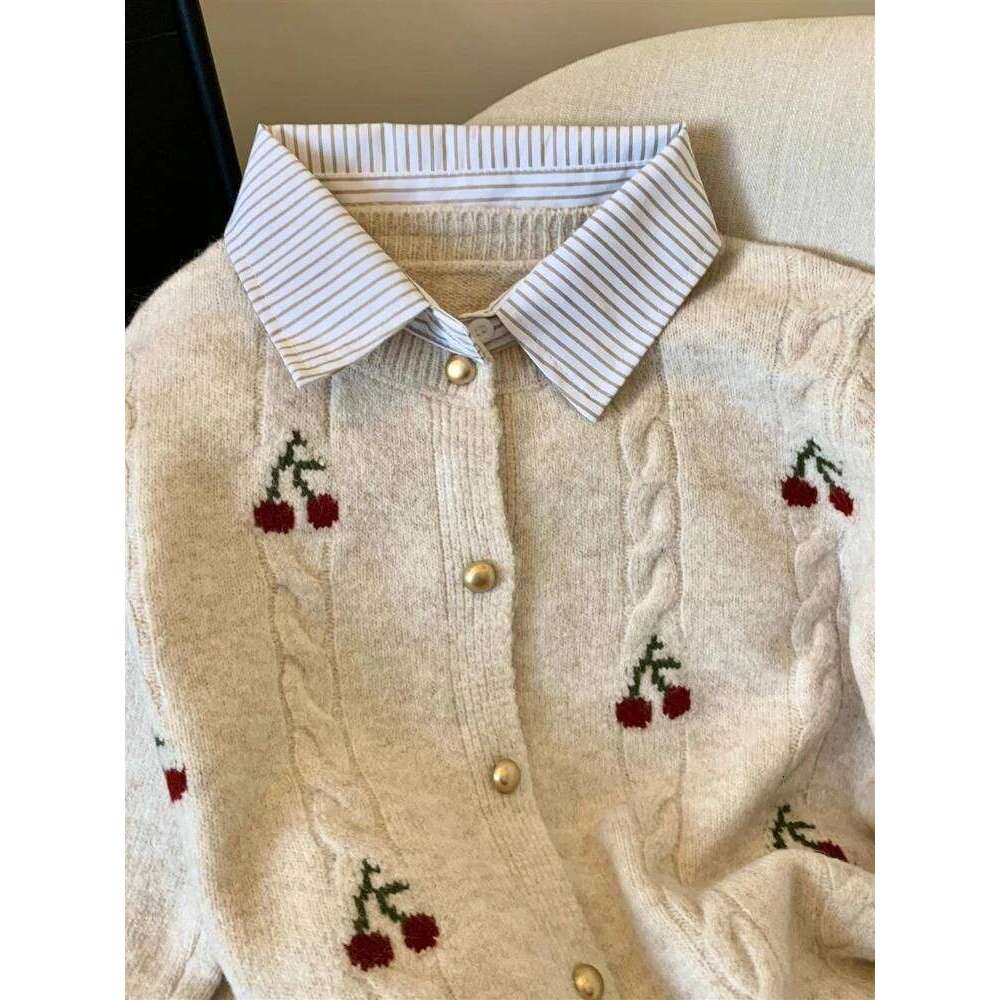 2025 Autumn and Winter Fashion New Women's Elegant Knitted Cardigan, Flip Collar, Casual Solid Color Thick Warm Sweater Jumper Z260313