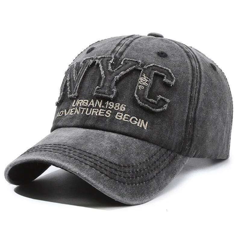 Adjustable Women's Black Baseball Cap - Breathable, Stylish, Sun Protection, "NYC" Embroidery, Hand Washable Z260314