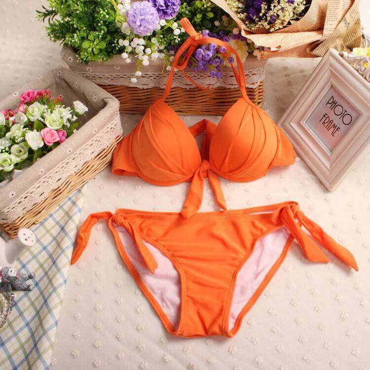 Push Up Bikinis Two Pieces Swimsuit Women Swimwear Neon Green Beach Wear Monokini Bathing Suits Korean Bikini Set Pool 2024 Y260303