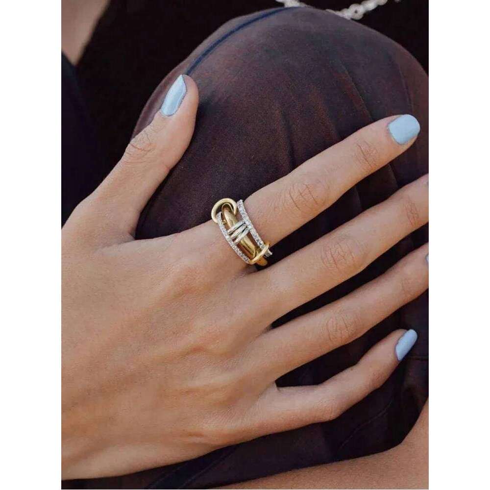 925 Sterling Silver Luxury Multiple Levels Of Interlocking Zircon Ring For Women Daily Life Fashion High Quality Fine Jewelry H260312