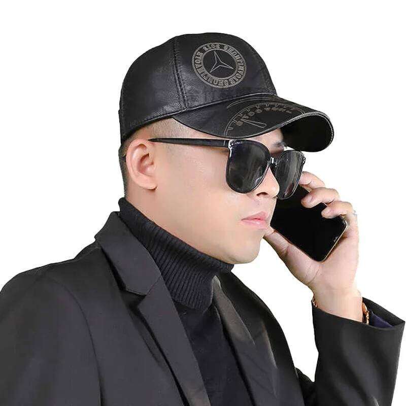 Tax excluded, add at checkout if applicable Fashion Men Genuine Cowhide Baseball Cap Casual Real Leather Hat Autumn Wint Z260313