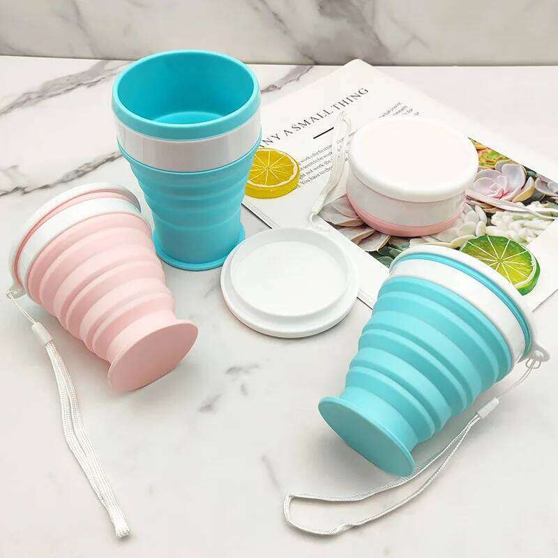 Silicone Foldable Travel Cup Reusable Portable Folding Design Outdoors Commuting Hot and Cold Drinks for Hiking Camping Z260314