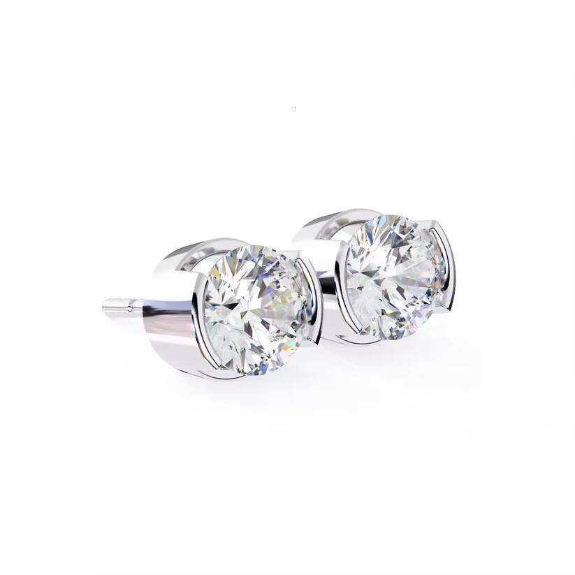 Sparkling 7mm Round Moissanite Stud Earrings with Unique Prong Setting Fine Jewelry Gift for Women