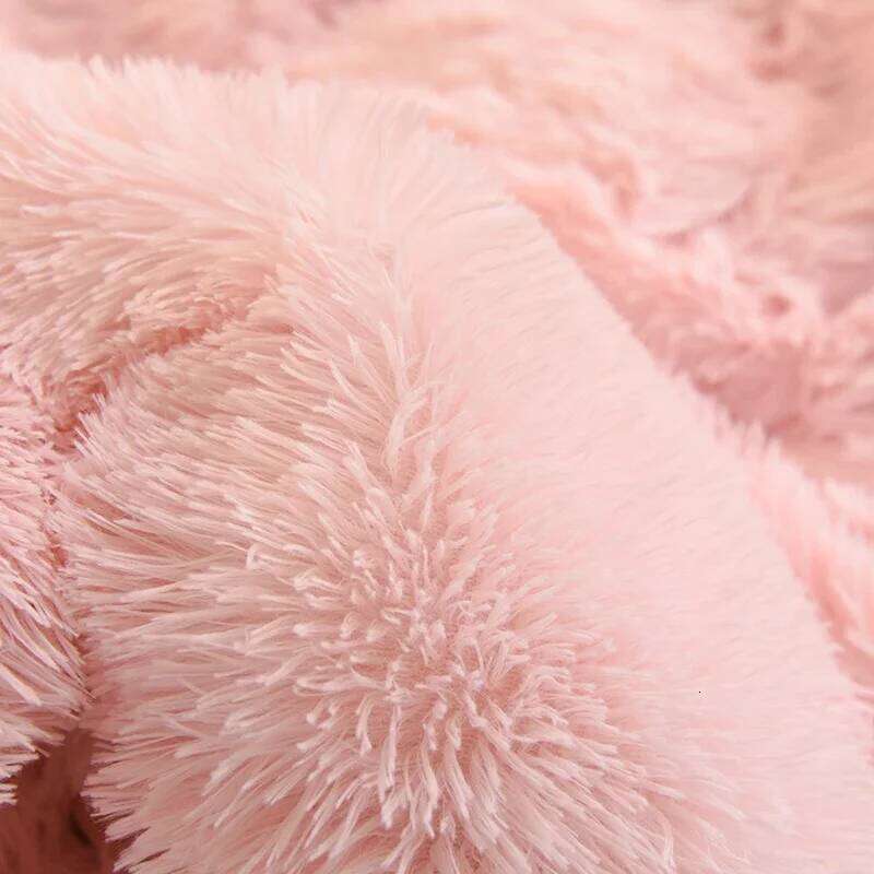 Nordic Pure Color Plush Duvet Cover with Sheet Pillow Covers Furry Winter Warm Kawaii Bedding Set Single Bed Sets H260312 - view 5