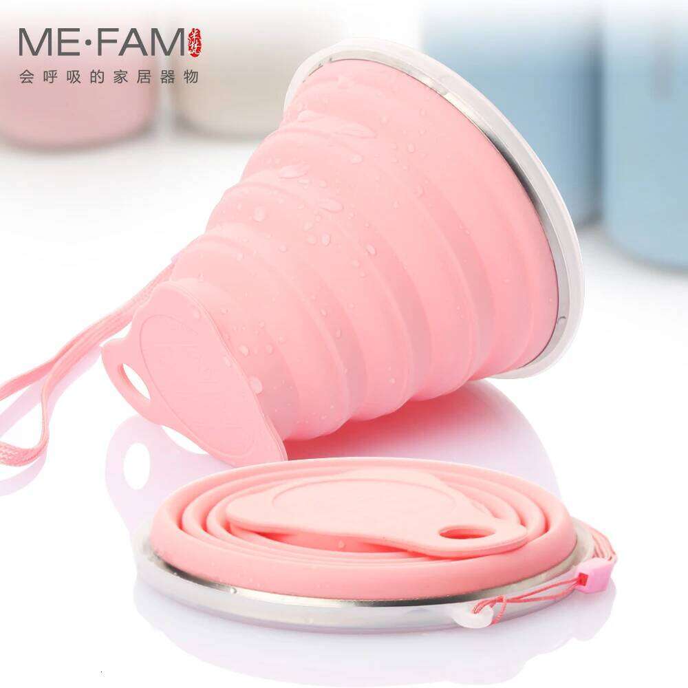 270ml Silicone Collapsible Folding Camping With Seal Lid Set of 4pc Drinking Mug Outdoor Travel Sport Portable Water Cup Z260313