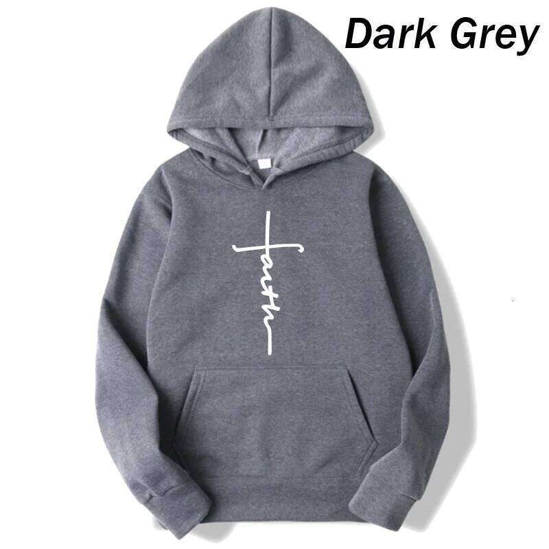 2025 Unisex Cool Faith Print Men Women Fleece Fashion Sports Crew Neck Hoodie Sweatshirt Z260314