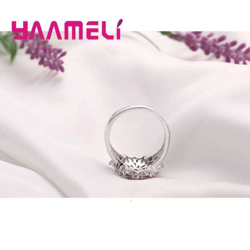 Summer Flowers Finger Rings for Women Gifts 925 Sterling Silver Rainbow Colored Cubic Zircon Stone Sparkling Jewelry H260312