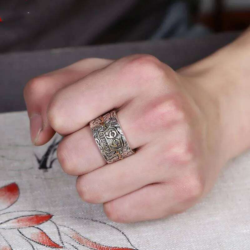 Factory Price Punk Style S925 Sterling Silver Route 66 Ring Men European And American High Street Retro Personality H260312
