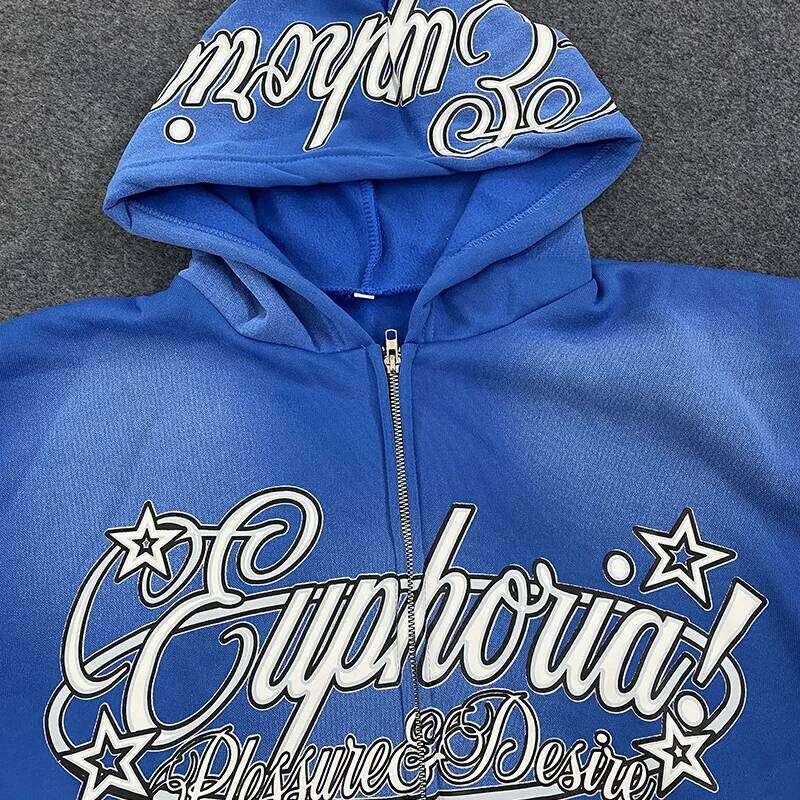 American 2000s Harajuku Hip Hop Casual Joker Vintage Gothic Letter Print Zipper Coat Women Winter Make Old Dopamine Hoodies Z260315