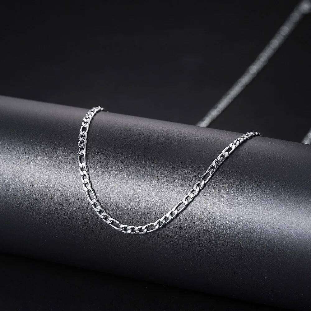 Men 's Figaro Chain Necklace Stainless Steel Minimalist 3mm 60cm Gold Color Fashion New Hip Hop Jewelry Gift Collar Hombres H260312